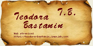 Teodora Baštanin vizit kartica